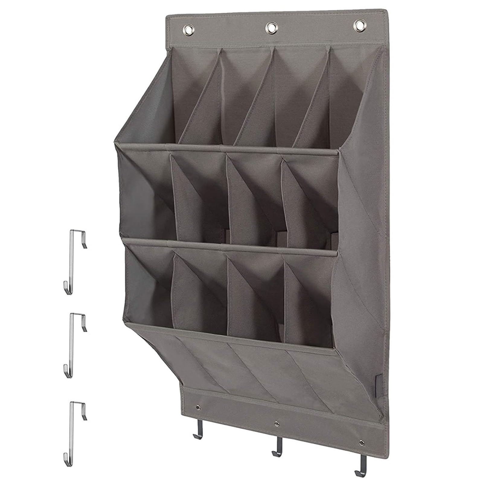 Zapatero De Pared Organizador de zapatos con 12 bolsillos grandes, organizador colgante, ahorra espacio, colgado sobre la puerta, detrás del armario, bolsas almacenamiento