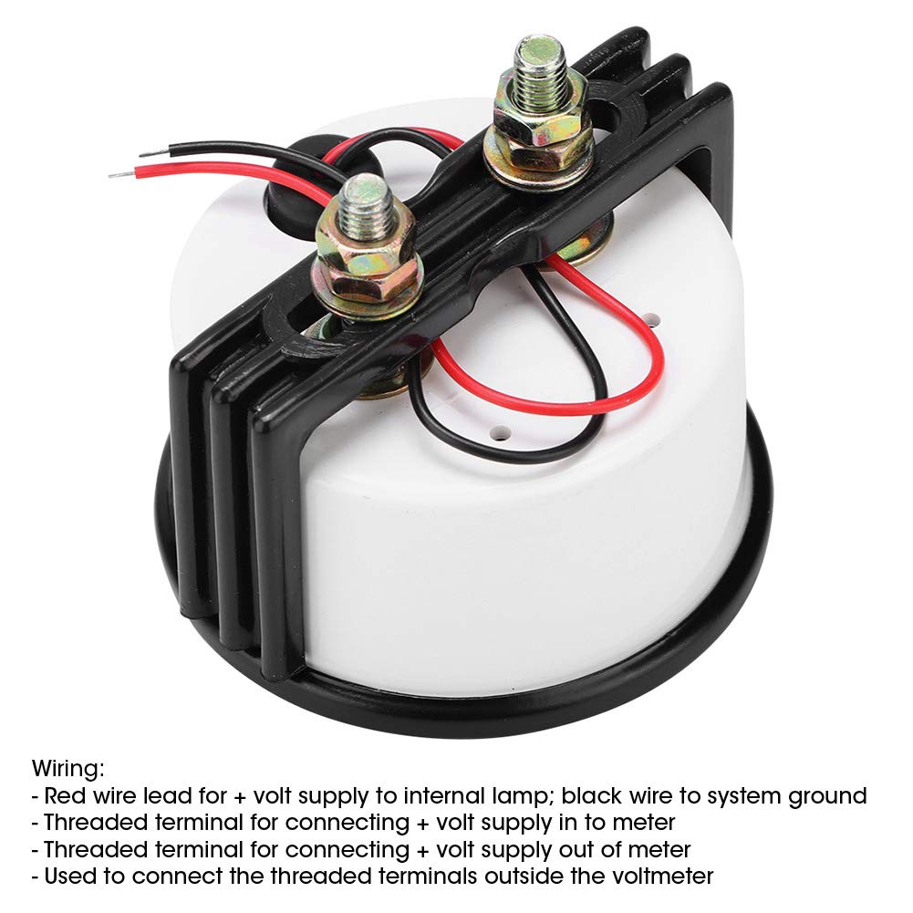 Tbest 12V 60-0-60 AMP Amperomierz Amperomierz Uniwersalny 52mm/2in Podświetlany Analogowy dla Większości Pojazdów
