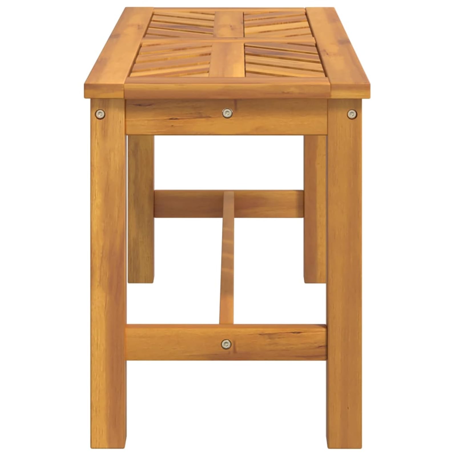 Homgoday Gartenbank 80 cm Massivholz Akazie, Holzbank mit Fischgräten-Design, geölt, 80x35x45 cm, bis 110 kg belastbar, für Garten, Terrasse und Balkon 362236