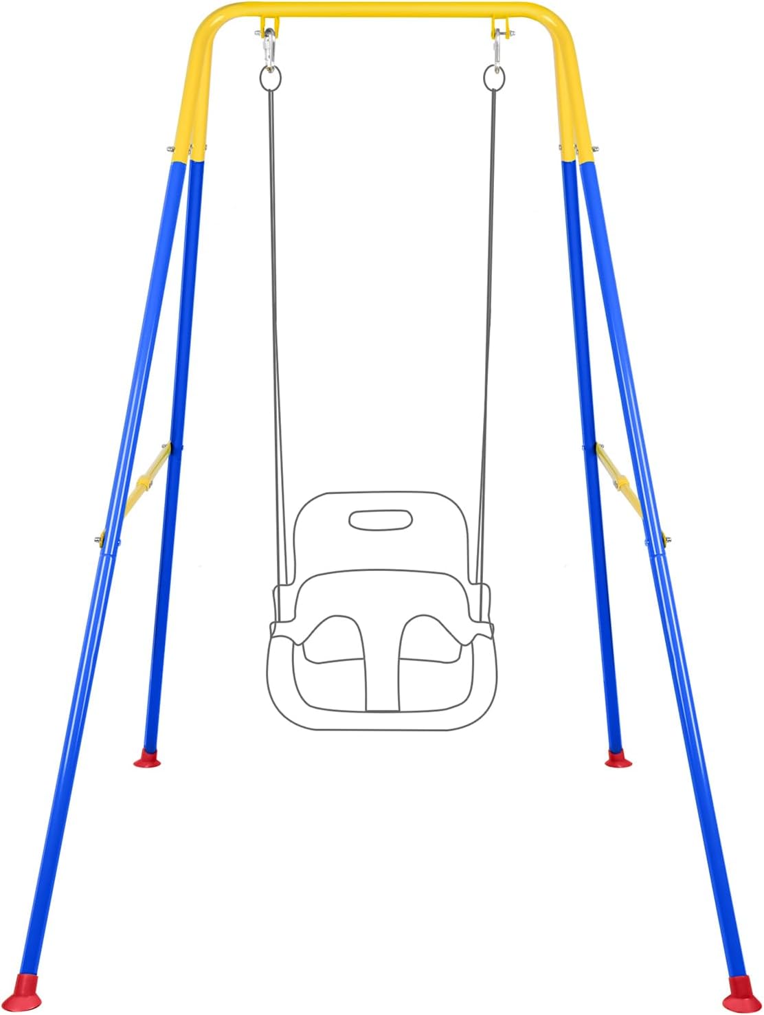 (The color is Black)Baby Swing Stand, Heavy Duty Foldable Swing Stand A-Frame Metal Swing Stand Frame for Backyard Indoor & Outdoor, Hammock Chair not Included(Blue)