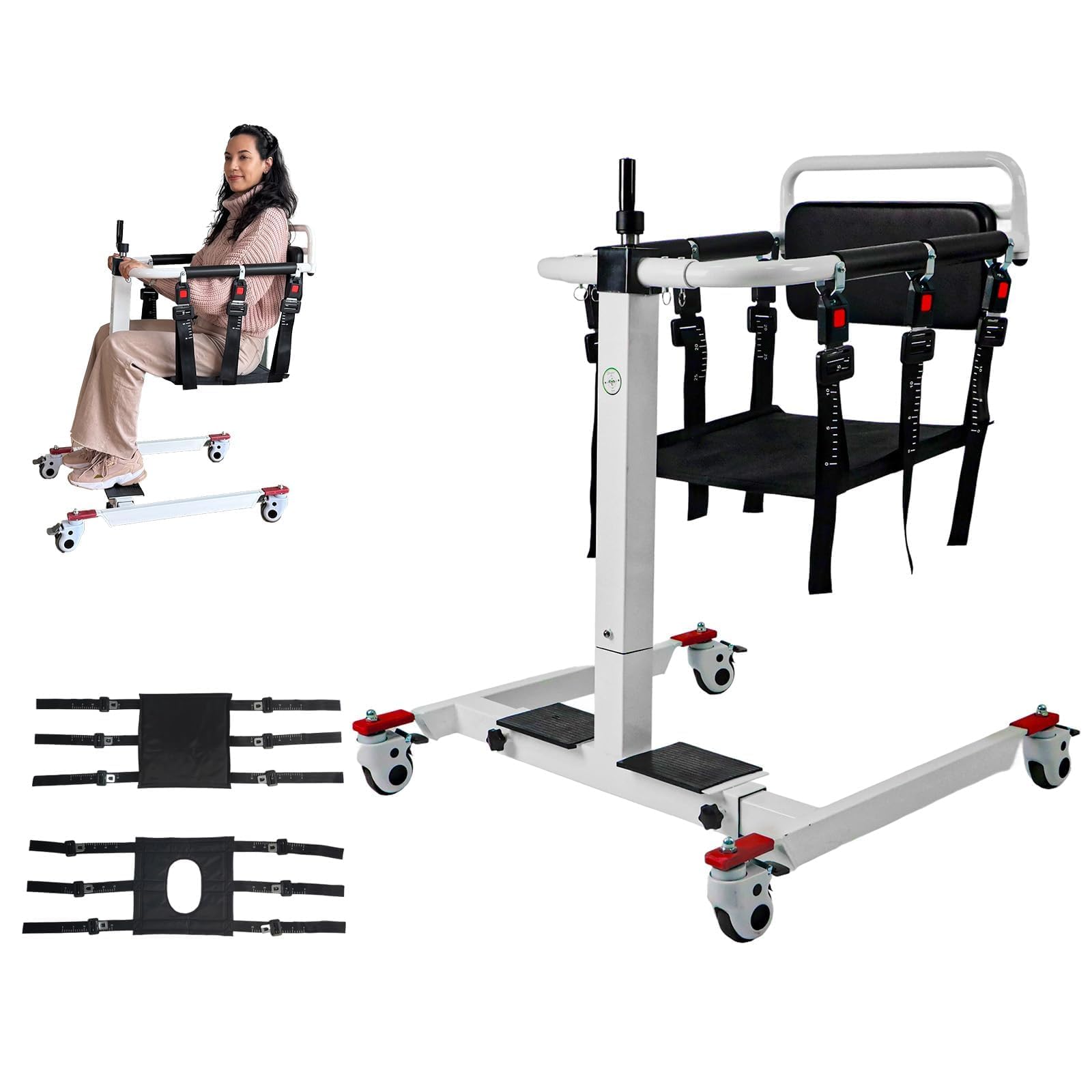 patient lift transfer chair, wheelchair to car transfer devices, shower lift aids for elderly,patient lift with padded backrest - lightweight foldable with cushions