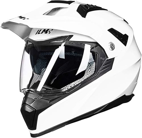 Miniatura 10 de ILM Casco deportivo dual para motocicleta todoterreno, visera solar para motocross, ATV, motocross, certificado por DOT, modelo 606V