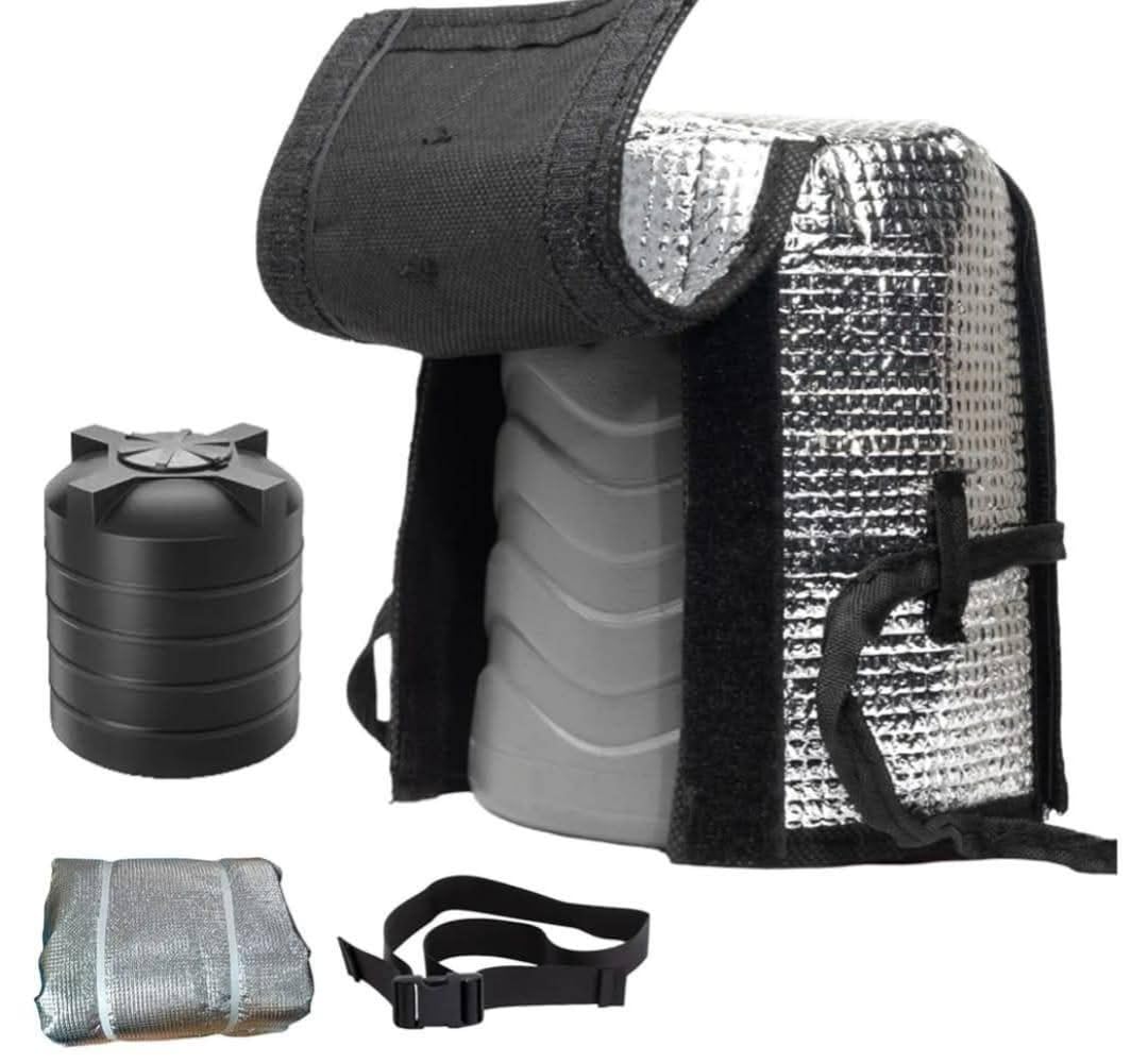 SHERICO Water Tank Insulation Cover, Anti-UV Waterproof Protective Jacket, Silver and Black, 1000 Litre Capacity, Windproof with Temperature Protection