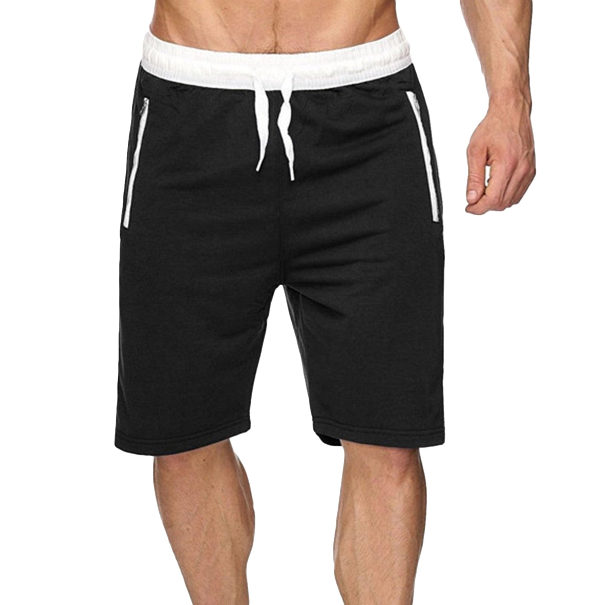 Mens Running Sport Short Solid Lightweight Casual Shorts Classic Drawstring Stretch Beach Shorts
