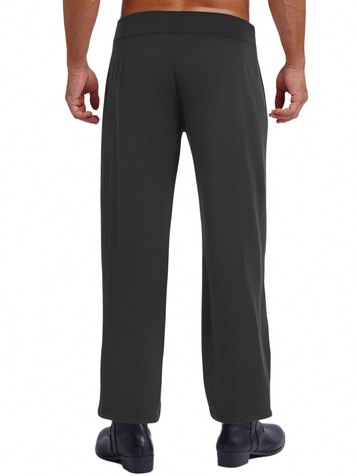 YiZYiF Uomini Pantaloni da Ballo Latino Jazz Salsa Pantaloni Lunghi Danza Classica Nero Tango Samba Rumba Pratica Prestazione Vita Alta Dancewear Concorso Competizione Festa