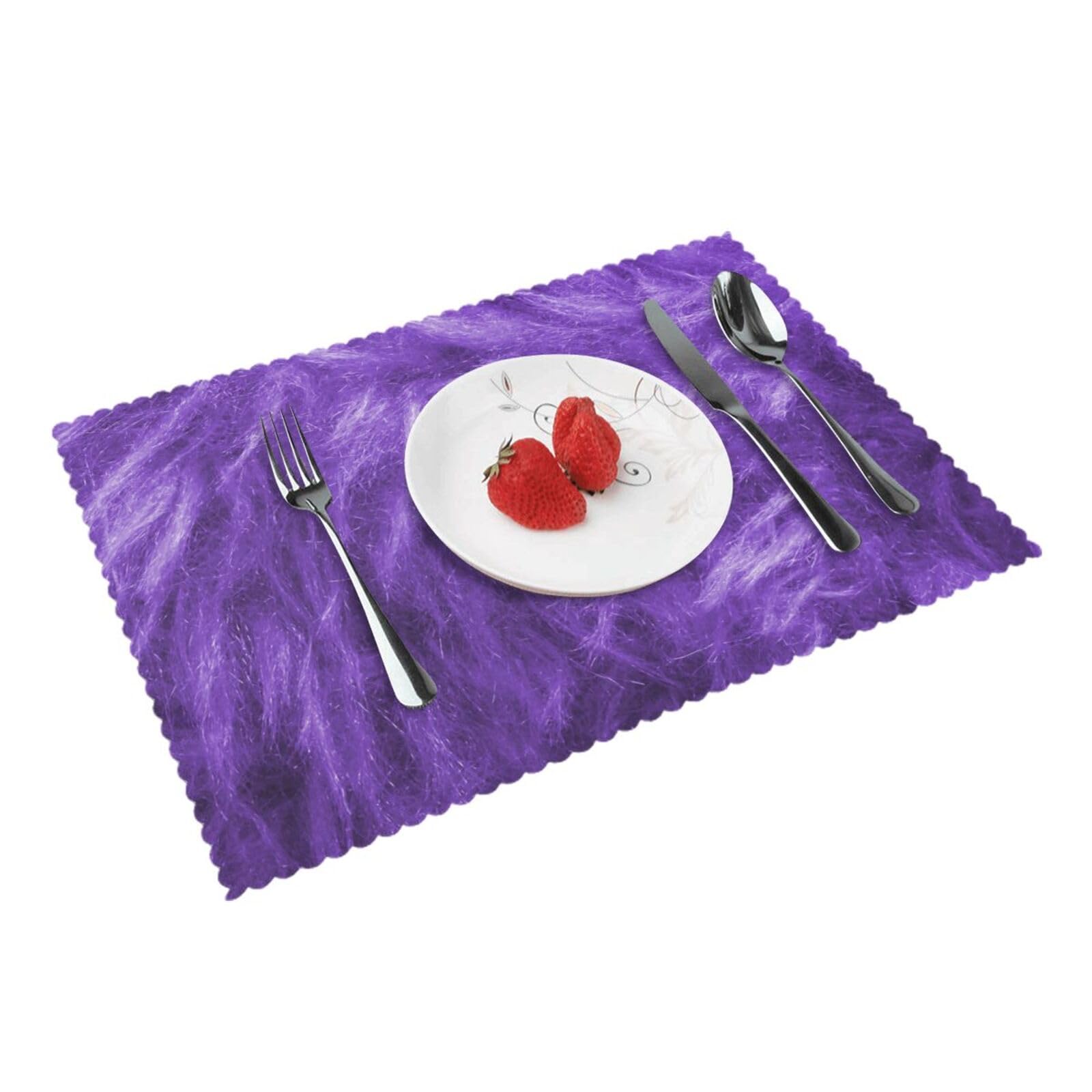 Bnvsadc Purple 4 Pcs Heat Resistant Placemat 45X30 Cm, Printed Non-Slip Place Mats For Kitchen Dining Table Indoor Outdoor