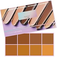 Soft Matte Cream Concealer, 8 Color Fade Palette, Waterproof, Full Coverage Cream Covers Blemishes, Bears, Acne Scars, Contours, Long Lasting Lightweight Formula Dark Color