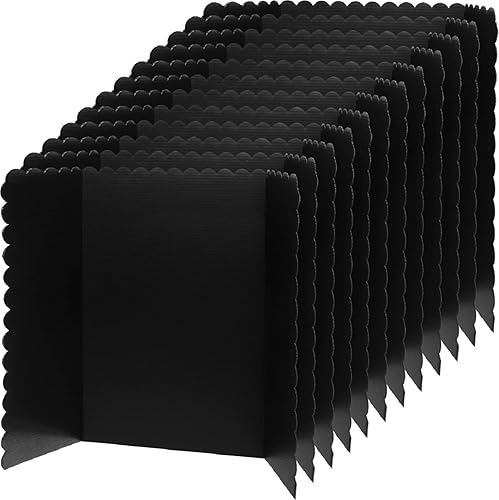 12 piezas de tablero de póster triple negro, tablero de presentación ligero y portátil, tablero de exposición triple para ferias de ciencias,