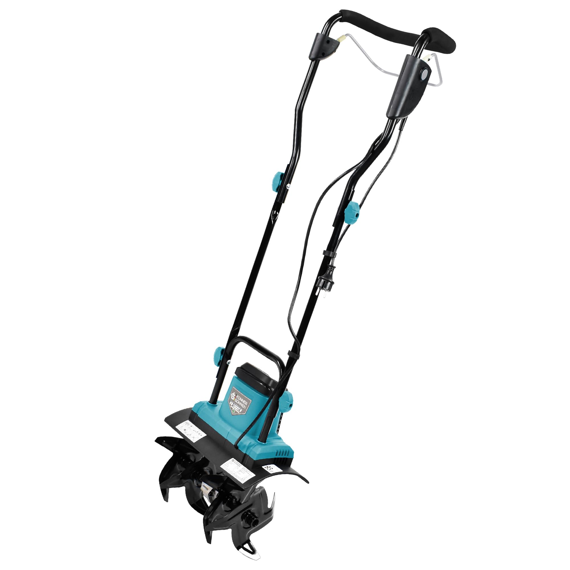 Könner & Söhnen KS 1000T E - Piqueta eléctrica de Metal (36 cm de Ancho de Trabajo, hasta 22 cm de Profundidad, 1000 W, 230 V, 8 kg, fresadora de jardín para parcelas de Patio, Flores y Jardines)