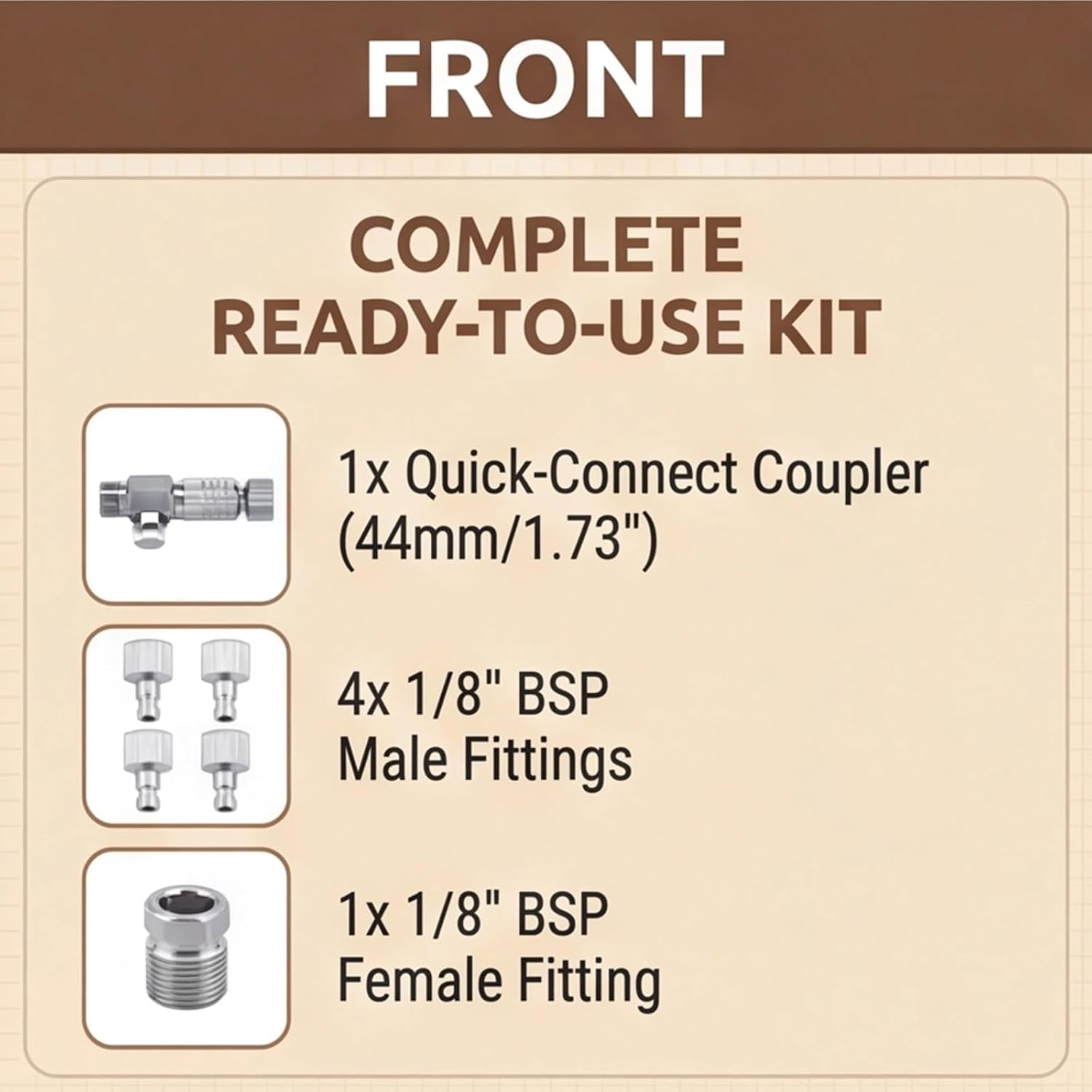 Airbrush Quick Release Disconnect Adapter with Adjustable Control Valve, 1/8 Inch Male and Female Quick Connect Coupling Kit with 5 Male and 1 Female Fittings