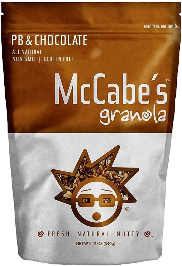 McCabe's Traditional Granola | Naturally Sweetened, All Natural, Non GMO, Gluten Free (PB & Chocolate - 12 oz)