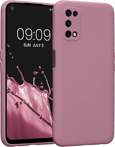 kwmobile Funda compatible con Realme 7 (5G) - Funda protectora delgada de TPU con acabado mate suave - Rosa oscuro