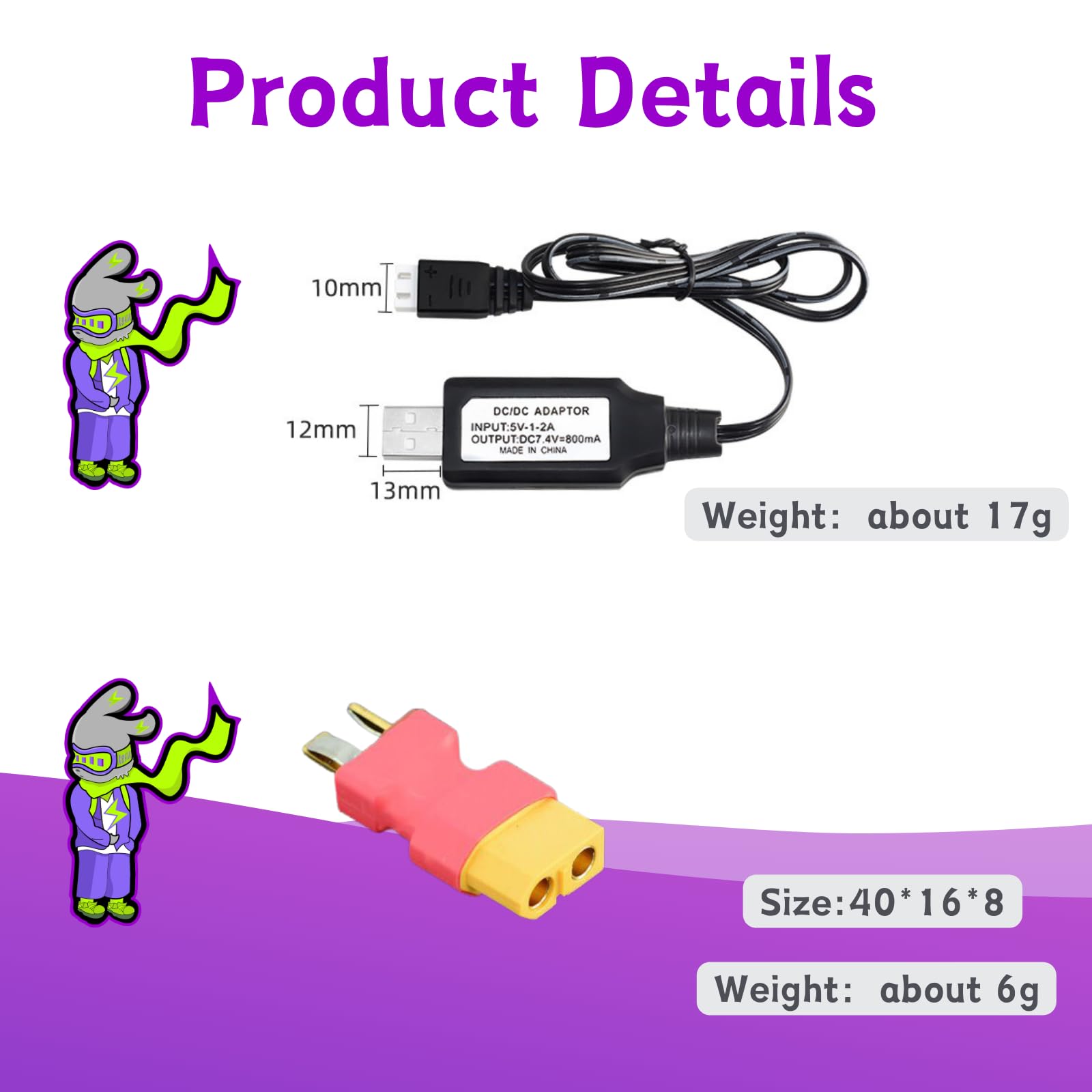 (Robotic) USB Charger for Compatible with KONFFY NERF Gun Konffy Toy Guns