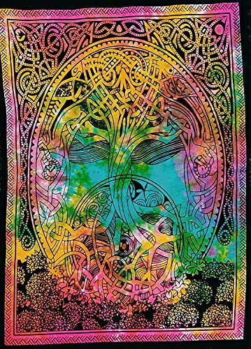 Asav Celtic Mind Tree Of Life Poster Hippie Décor Small Tapestry Wall Hanging Collage Leaf Bohemian Tapestries Art Psychedelic Small Hippie 40X30 Inches (40 X 30 Inhes, Multi Color) #TOP1