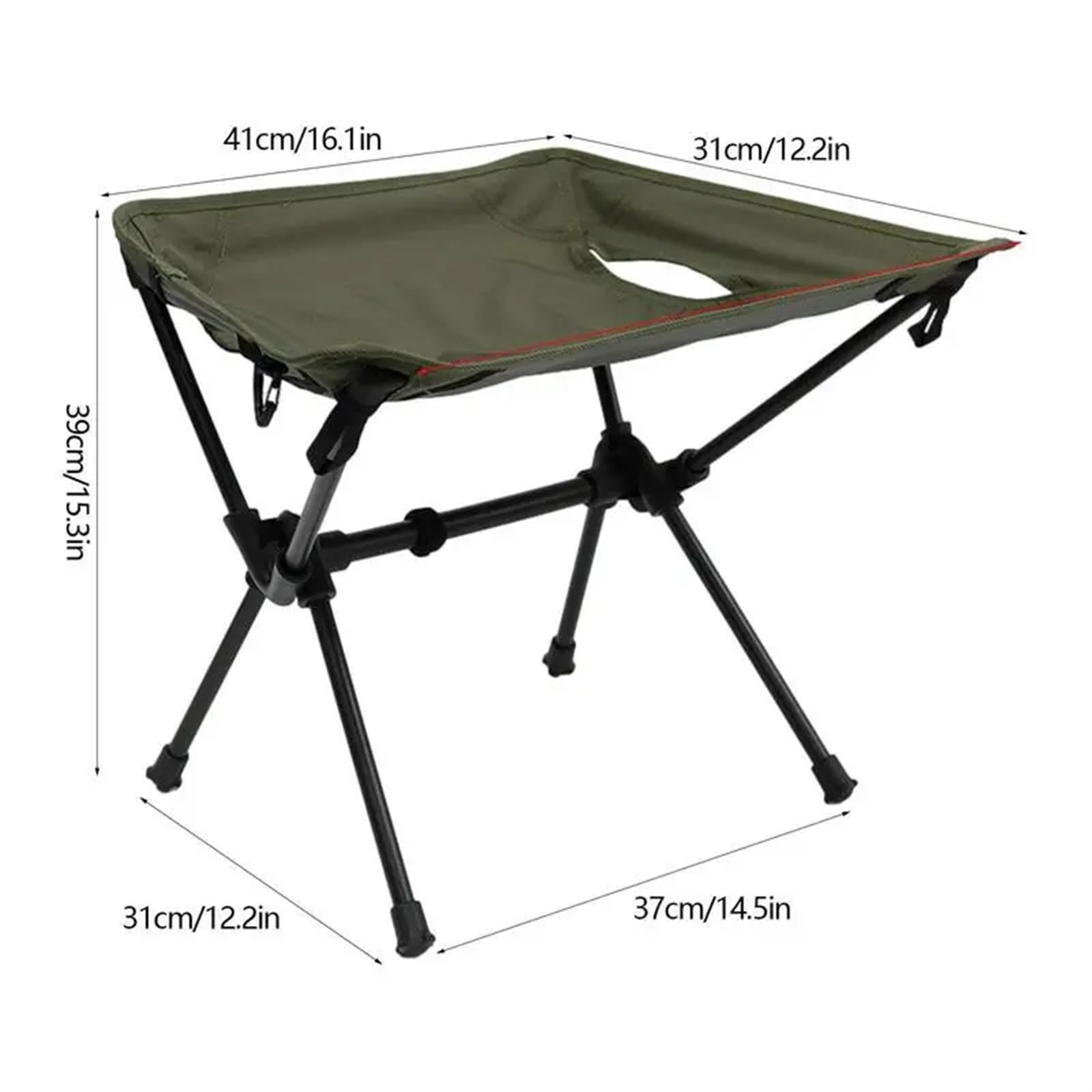 Silla de Pesca Taburete de Camping, Silla Plegable portátil for Acampar, Mini Silla de Pesca con Forma de Luna, Taburete for mochilero con pies Antideslizantes, Accesorio for Acampar(Green)