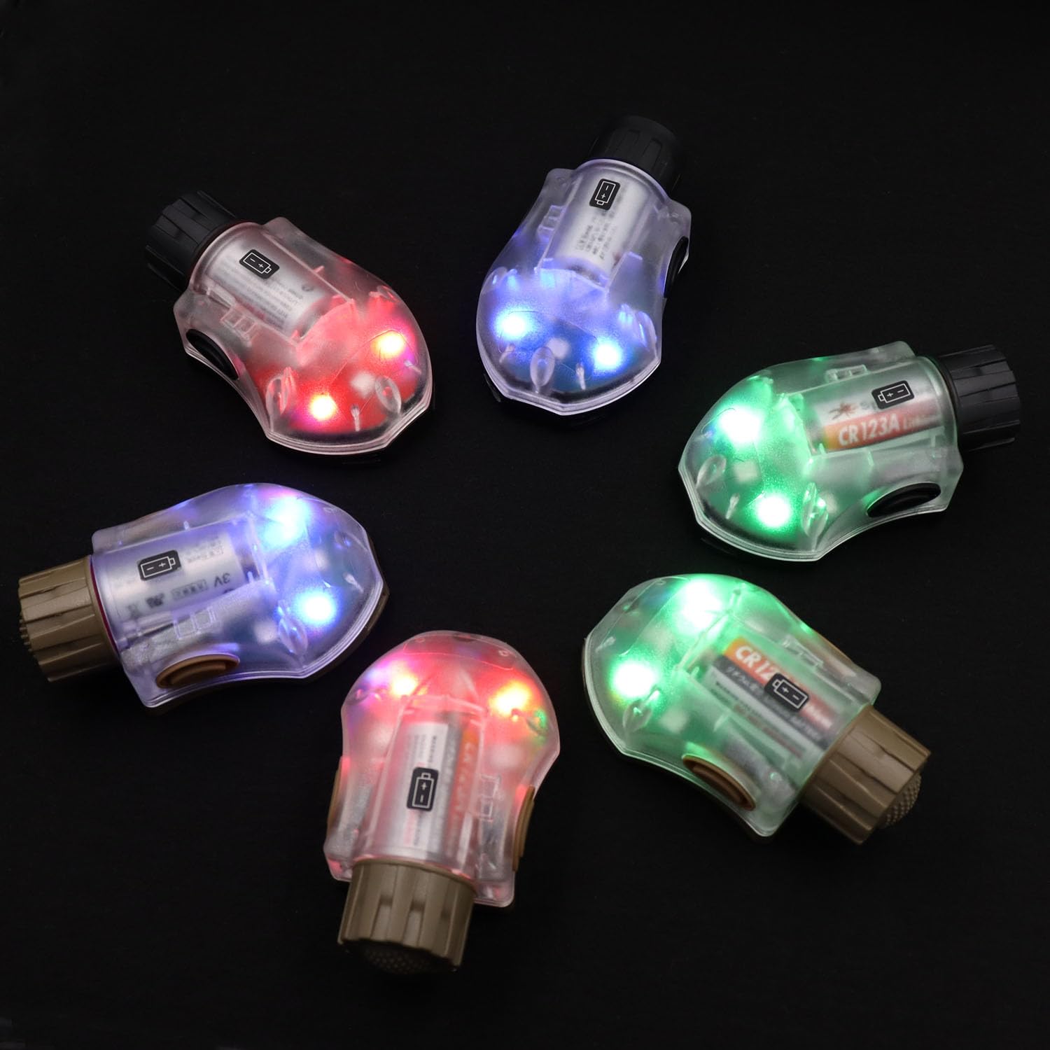 Luz táctica para casco, luz estroboscópica IR de identificación militar con luz LED visible constante y luz estroboscópica de señal de supervivencia (negro-verde)