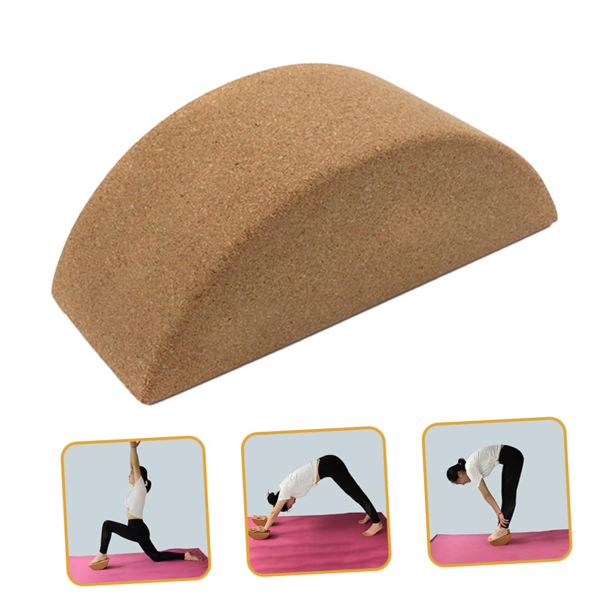Bloque de Yoga Antideslizante de Corcho Natural, Medio Tamaño, Ladrillo de Entrenamiento para Fortalecer el Core, Equipo Fitness para Yoga en Casa, Accesorio Adecuado