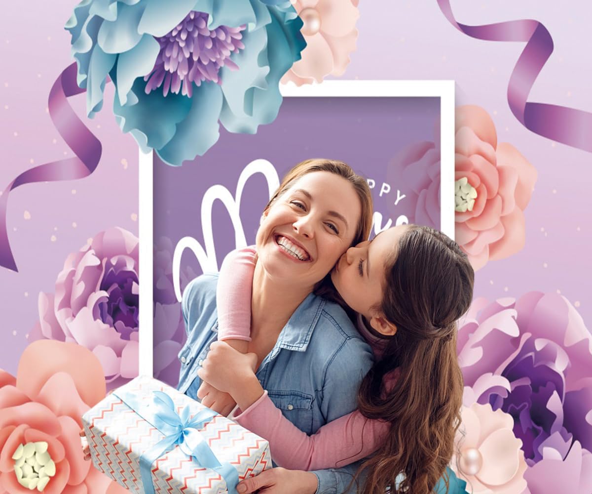 Mothers Day Backdrop 10x8ft Floral Happy Mother's Day Backdrops for Photography Flower Themed Mothers Day Party Decorations Large Banner Background Studio Photo Booth Props