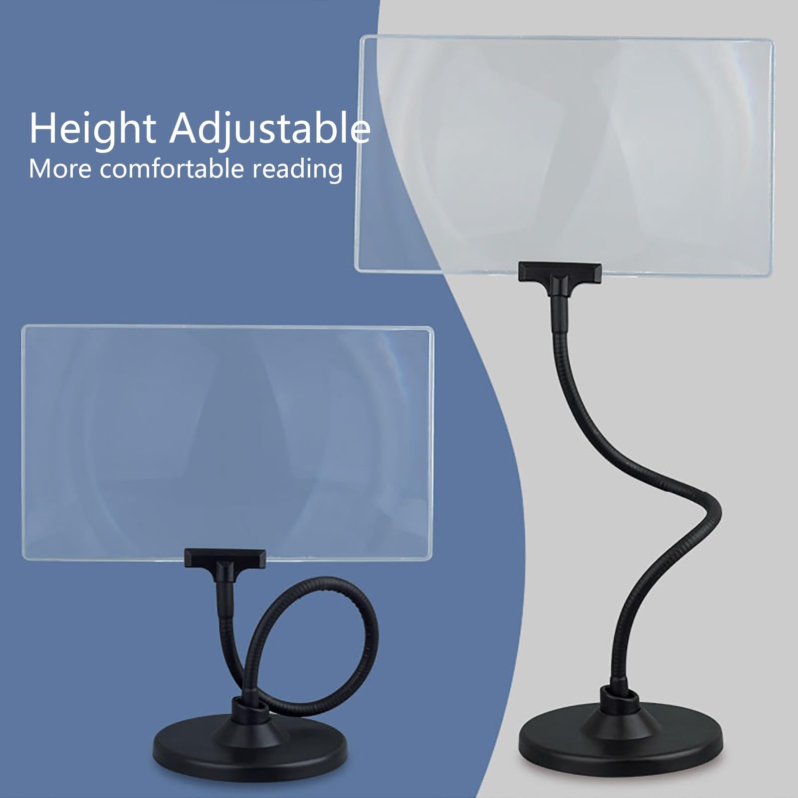 Lupa De Lectura De Sobremesa con Soporte Ajustable En Altura, Ayudas para Baja Visión, Lupa Digital para Leer, 4 Aumentos