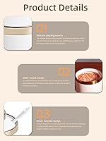 Vista 3 de HAOTOP Azucarero de 8 onzas con tapa y cuchara, dispensador de azúcar simple de cerámica para azúcar, contenedor de azúcar, accesorios de barra