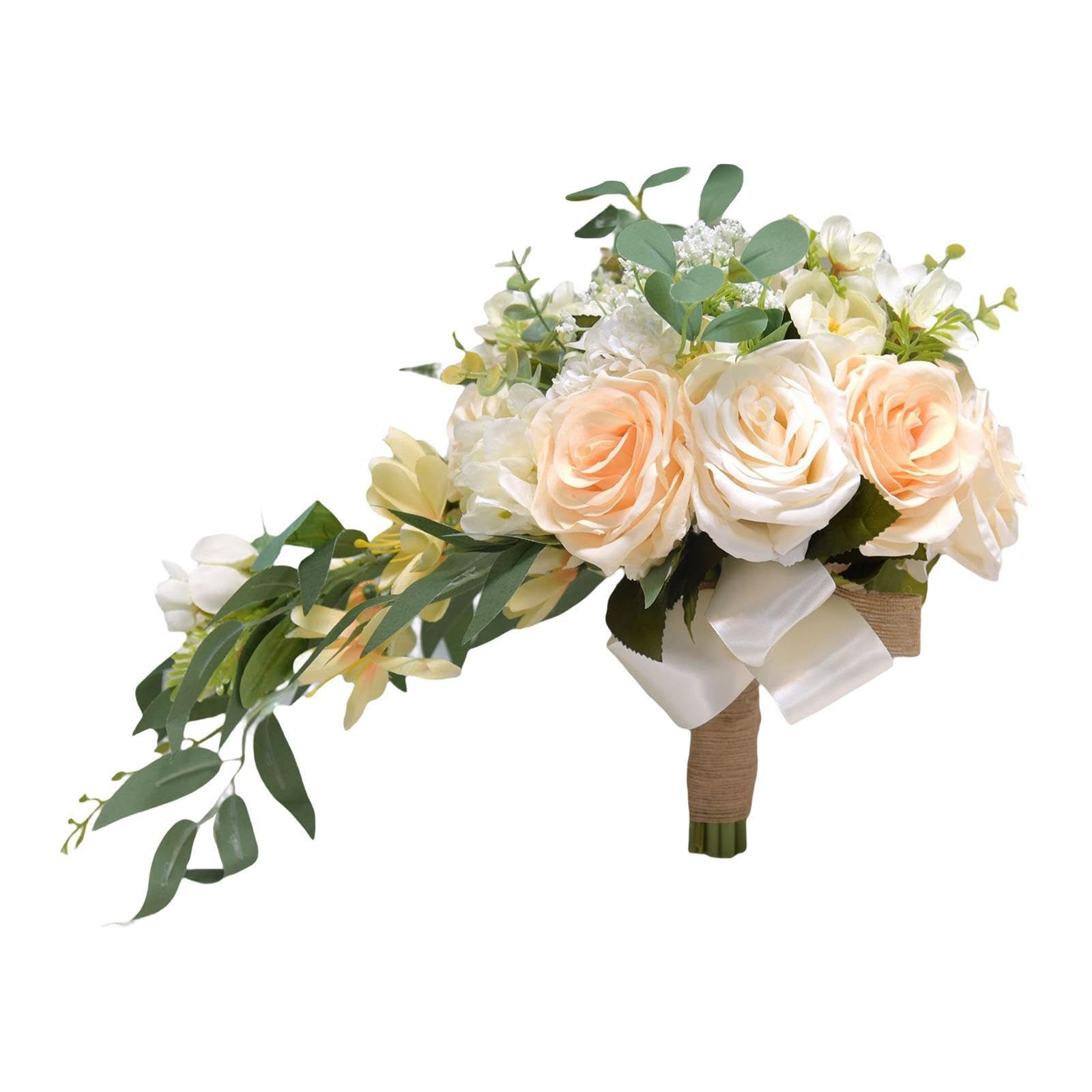 AMSLSIU Bride Bouquet Wedding Ceremony Silk Flower Elegant Colors Rustic Vintage Beach Weddings Parties .bouquet Or Wedding Ball Props Or Photography Props