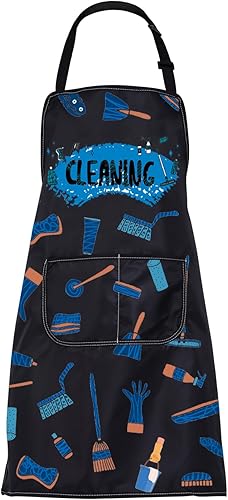 FUSTMW Delantal con bolsillos, regalo de limpieza de casa, talla única, multicolor, moda, mujer (uso profesional y doméstico)
