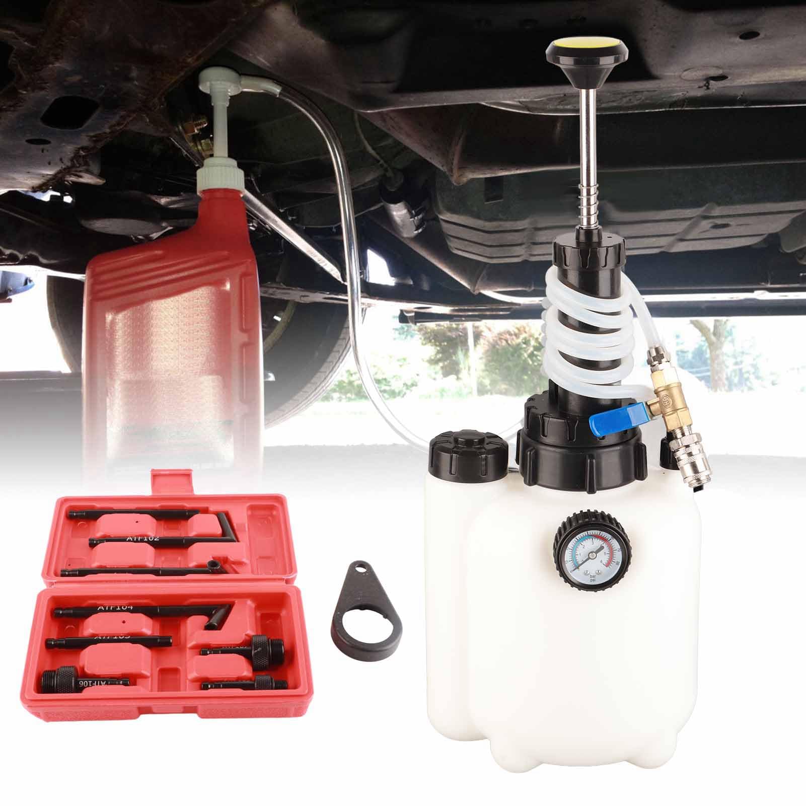 Bomba neumática de 3L para líquido de transmisión con 8 adaptadores - Extractor/dispensador de ATF, refrigerante, aceite y líquido de dirección asistida