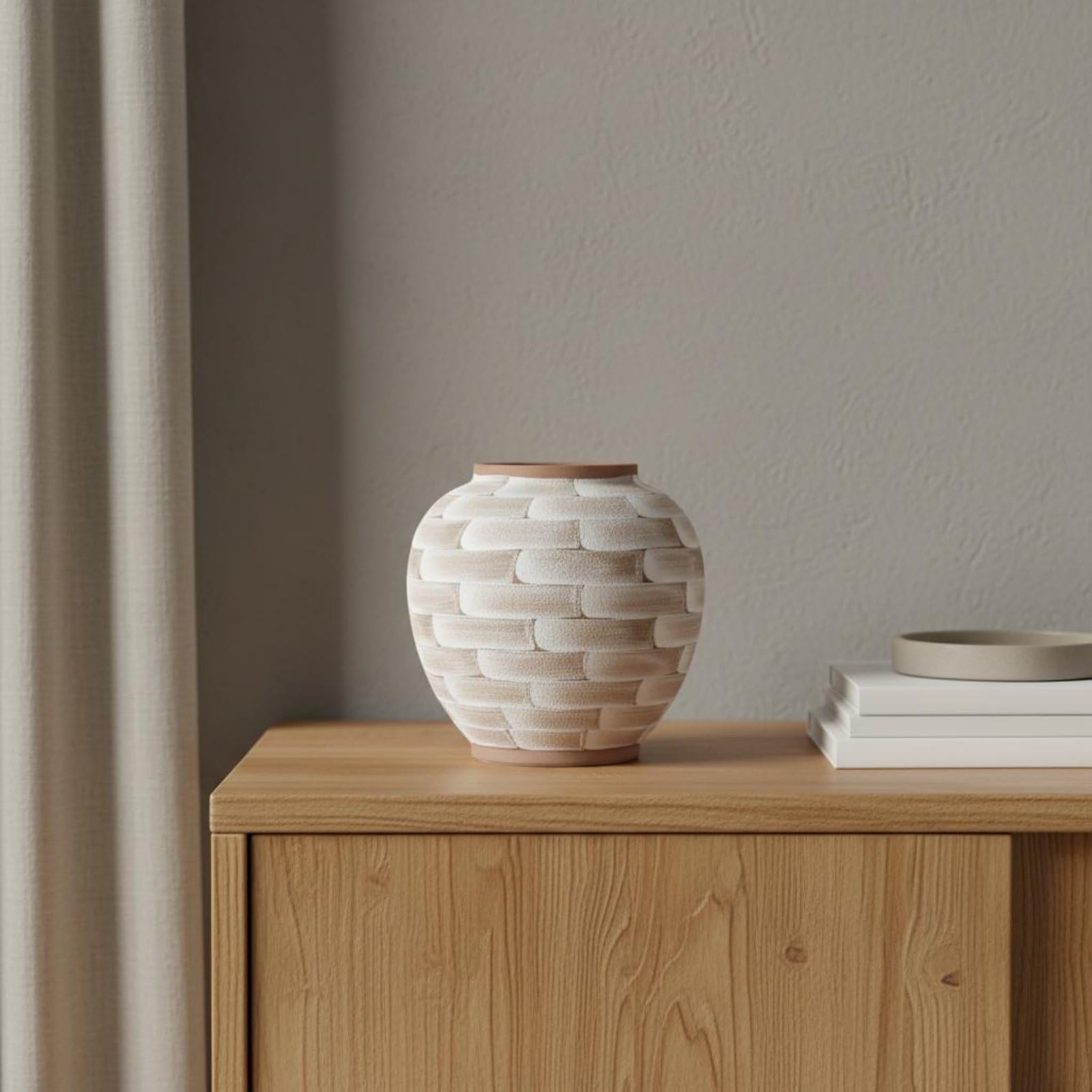 Vaso in Ceramica Finitura Opaca Vaso Stile Nordico Minimalista per Sala Espositiva, Showroom