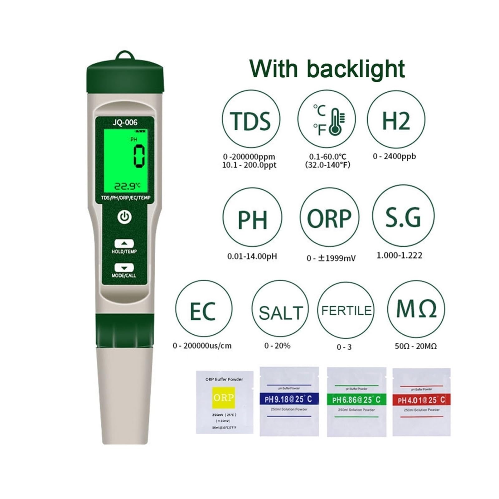Misuratore di PH Digitale, YY-1030 Digitale Alimenti for Bambini PH Misuratore di Pasta Alcalimetro Formaggio Cosmetici Rilevatore a Matrice del Suolo(10 in 1 No Backlight)