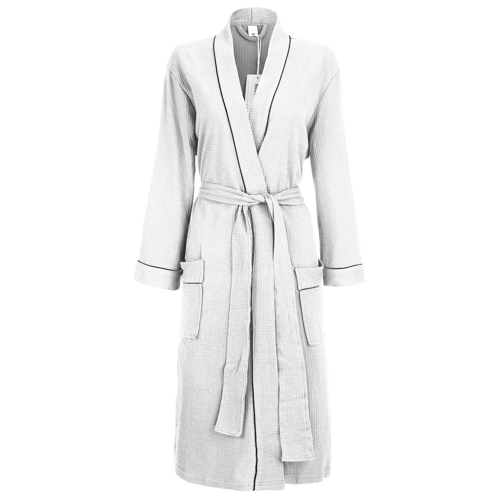 Peignoir de bain léger en coton gaufré pour femme - Peignoir de sauna en