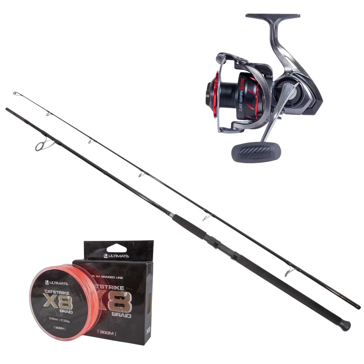 combo spinning siluro Ultimate Catfish Spin 2.70m (50-200g) DT Glow Green Splash Cloak Series - Spinning Elevate your fishing game Reel Style:Line Counter