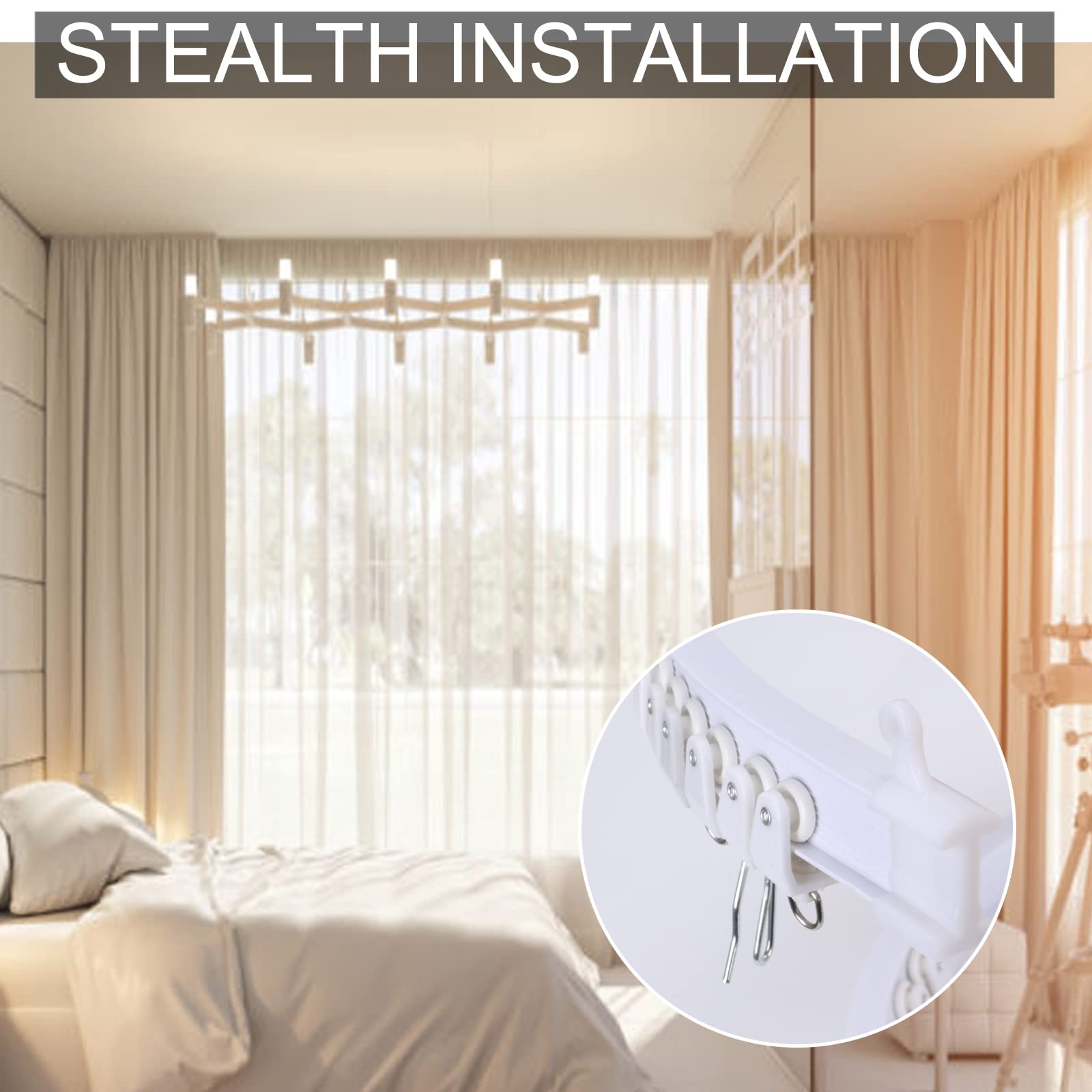 Flexible Gardinenschiene 5 Meter - Schwarz, Für Deckenmontage