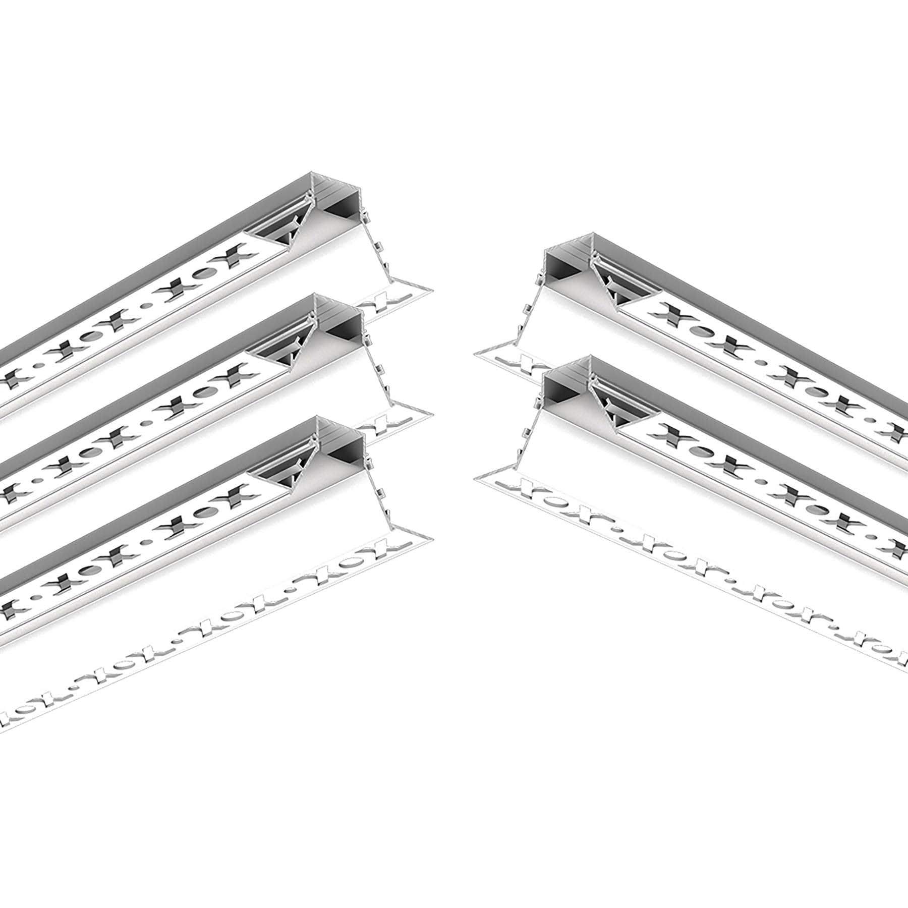 G.W.S® Plaster-in Trimless Recessed LED Profile, 5-Pack Aluminium Channel for LED Strip Light, 1 Metre 90mmx35mm (317-C9035) — image 1