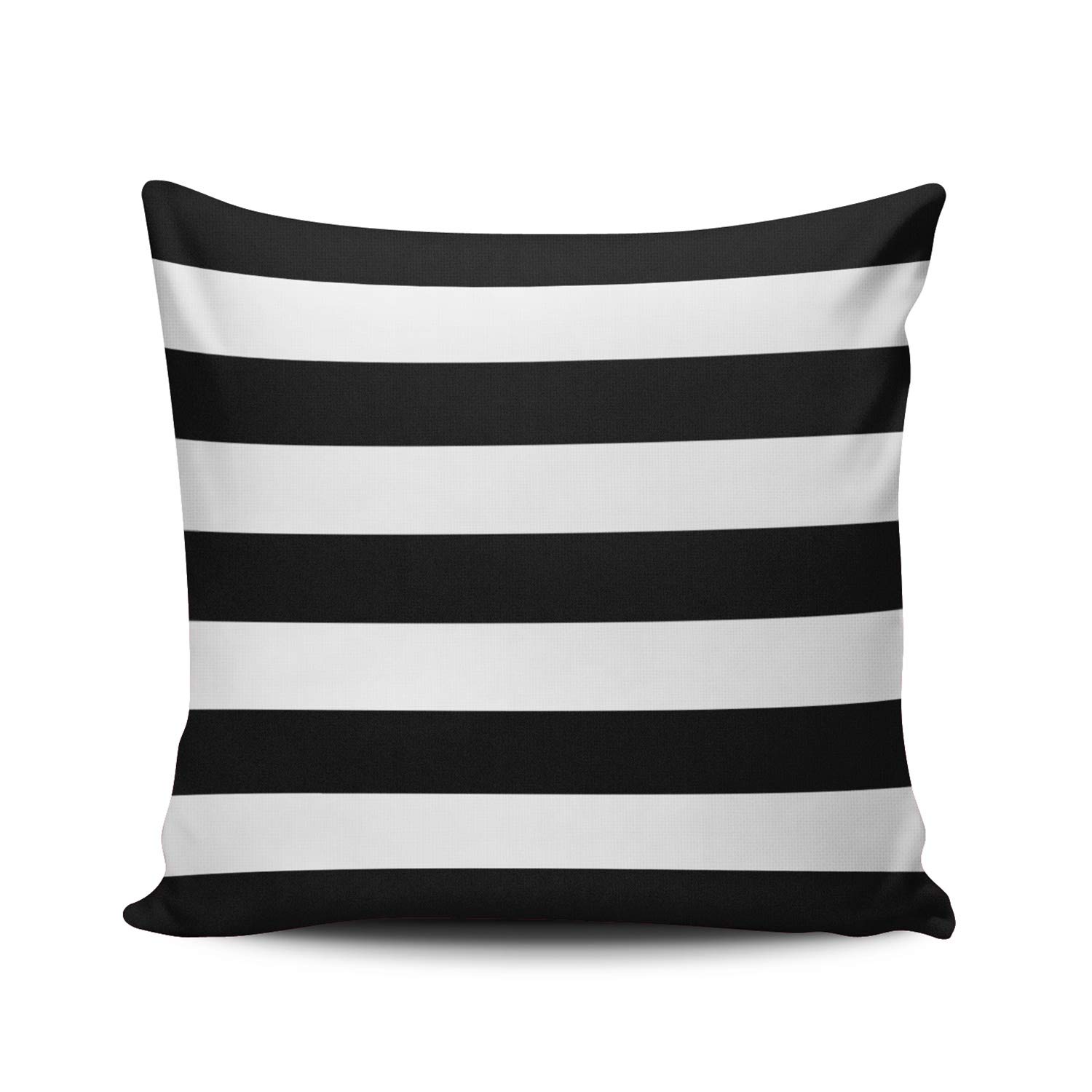KAQIUHome Decoration Pillowcase Cover Black and White Stripe Outdoor Custom Pillow case Cushion Fashion Chic Double Sided Printed Design European Size 26x26 Inches