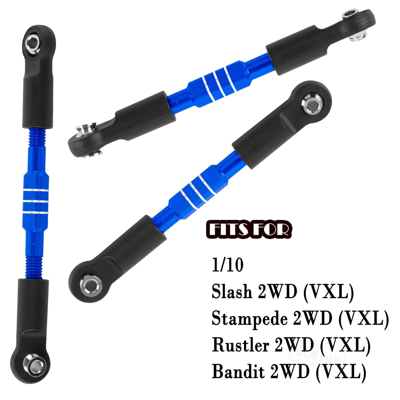 RCMYou RC Turnbuckles Camber Links Upgrades Part for 1/10 Slash/Stampede/Rustler/Bandit 2WD VXL,Aluminum Turnbuckles Camber Links Hops Up,Navy Blue