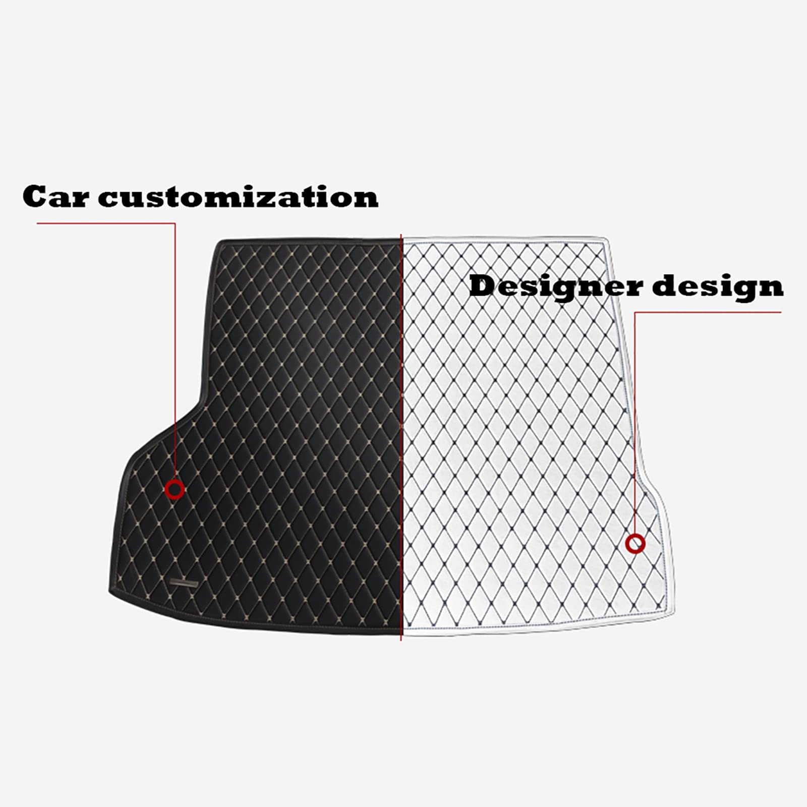 pour KIA Ceed Hatchback 2006-2012, Tapis de Coffre de Voiture, Tapis de Protection en Cuir Microfibre Semi-entouré pour Bagages, Doublure de Chargement,3-Black Blue