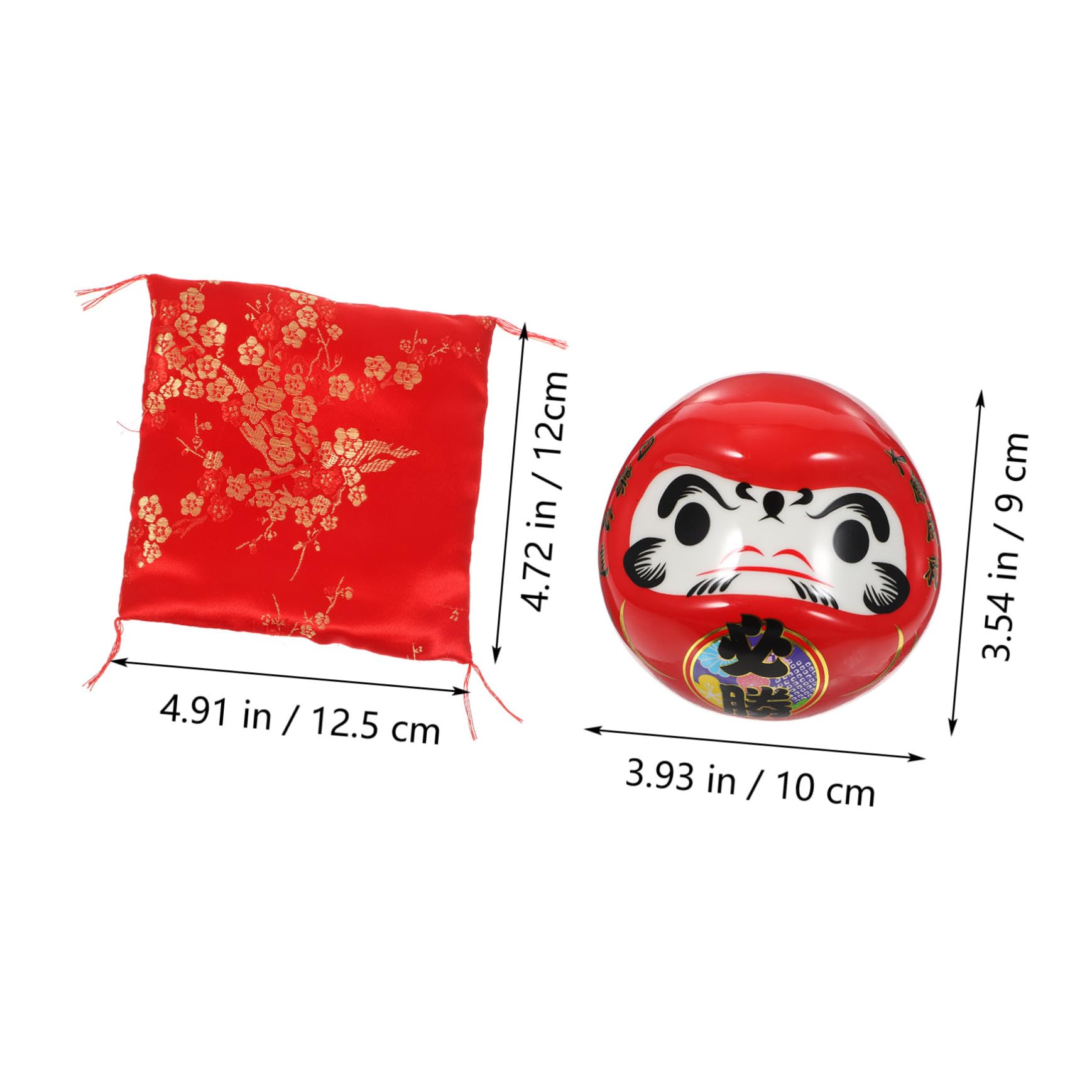 Figurilla Japonesa de Cerámica Roja para Coche y Estantería Decorativa