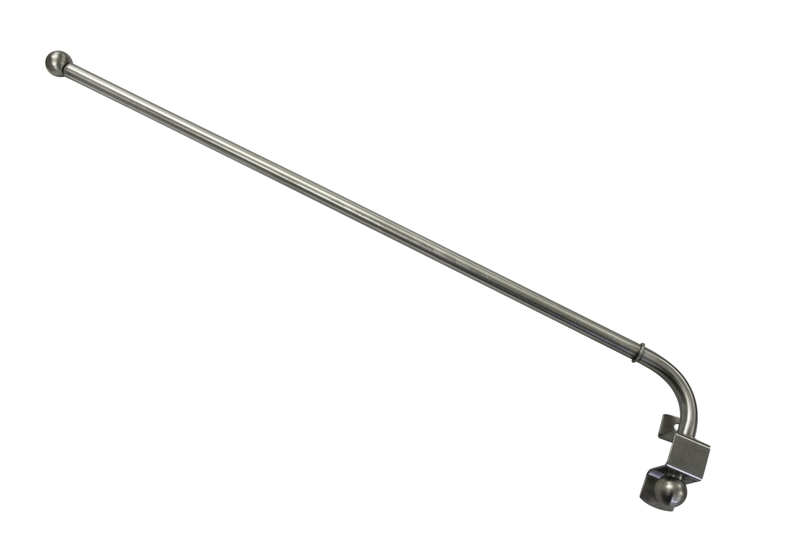 GARDINIA Karnisz obrotowy, Metalowy karnisz z elementami montażowymi, Wysuwany, Odległość od ściany 1,5 cm, Długość 55–85 cm, Wygląd stali szlachetnej