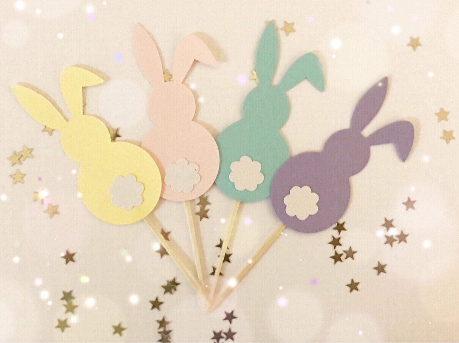 Confetti! - pack of 24 Easter Bunny Cupcake Topper | Bunny Turning One Toppers | Bunny Turning One Decor | Easter Decor | Easter Parties | Bunny Birthday Party