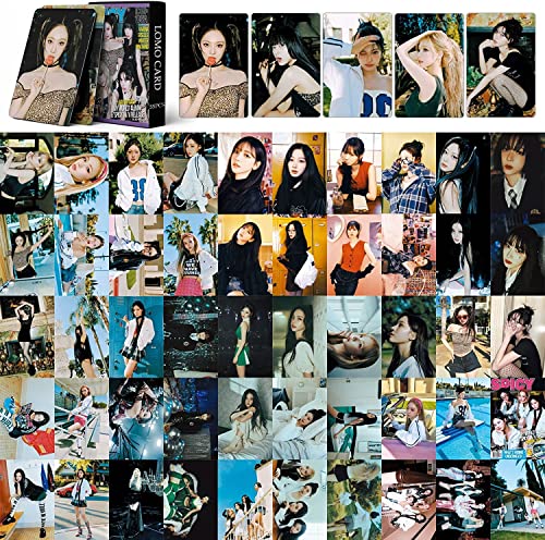 QKDEYTWTR 55 Pezzi Di Cartoline Spicy Set Di Cartoline Fotografiche Aespa Nuovo Album Cartoline per i Fan