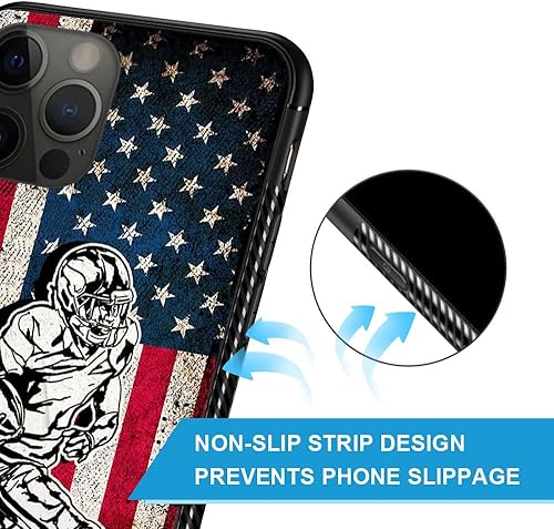 Miniatura 6 de DAIZAG Funda compatible con iPhone 13 Mini, funda deportiva personalizada para hombres y niños, personaliza tu nombre, bandera estadounidense de