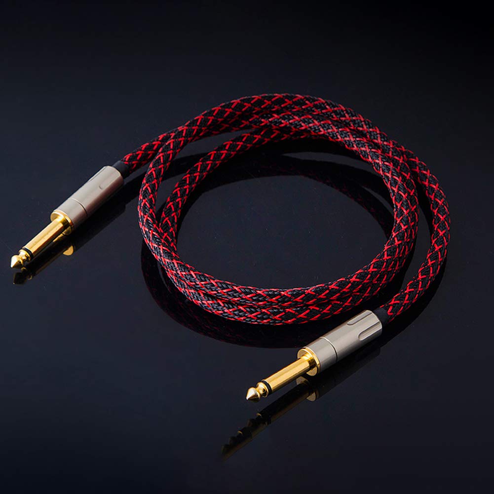 1/4" to 1/4" Speaker Cables, Gold-Plated Pure Copper 6.35mm Connectors 20 ft OFC Electric Instrument Cable Bass AMP Cord for Electric Guitar, Bass Guitar, Electric Mandolin,(Straight to Straight)