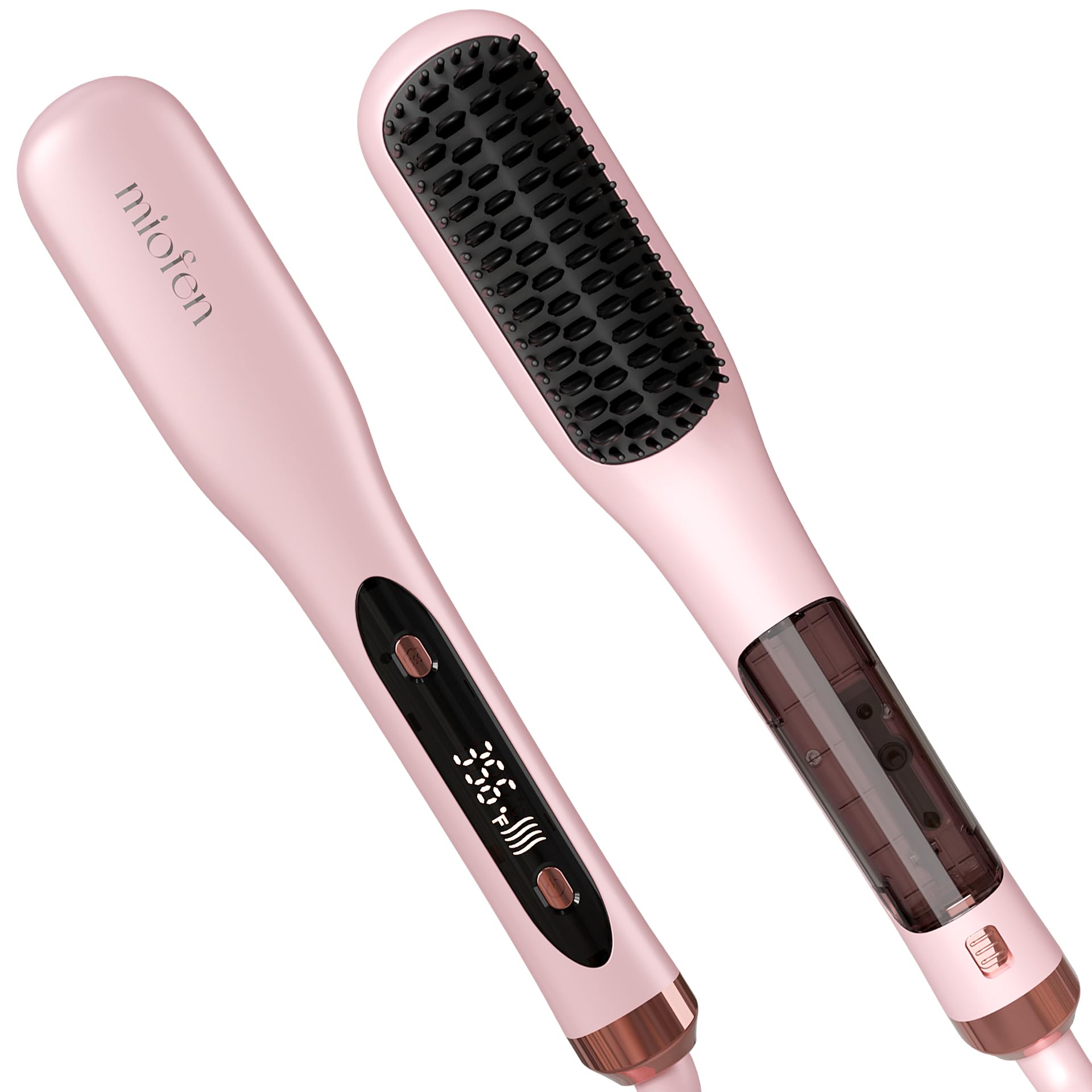 Steam Hair Straightener Brush, 3-in-1 Pro Hair Straightening Brush for Women and Coily Hair, Anti-Frizz and Hair Nourishment with Less Damage, Travel Dual Voltage | Straightener Brush