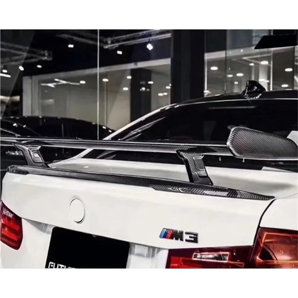 Spoiler z włókna węglowego kompatybilny z BMW E92 F10 F30 F22 E90 M3 M4 uniwersalny typ LMP tylne skrzydło bagażnika samochodu akcesoria(Unpainted FRP)