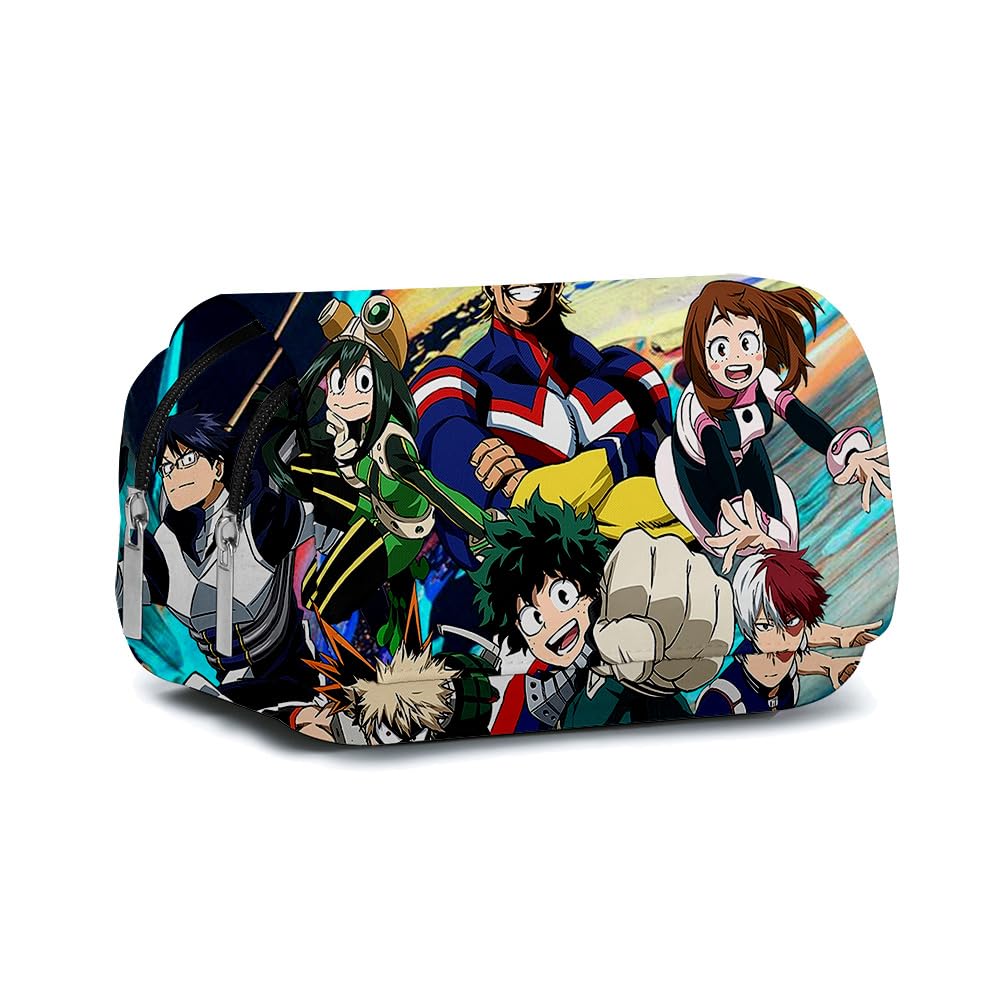ZhongkaihuaMy Hero Academia Pencil Case Student Pen Bag Pouch My Hero Academia Manga Print Pencil Box Bag Student Supplies Back to School Pencil Case Stationery for Girls Boys Kids