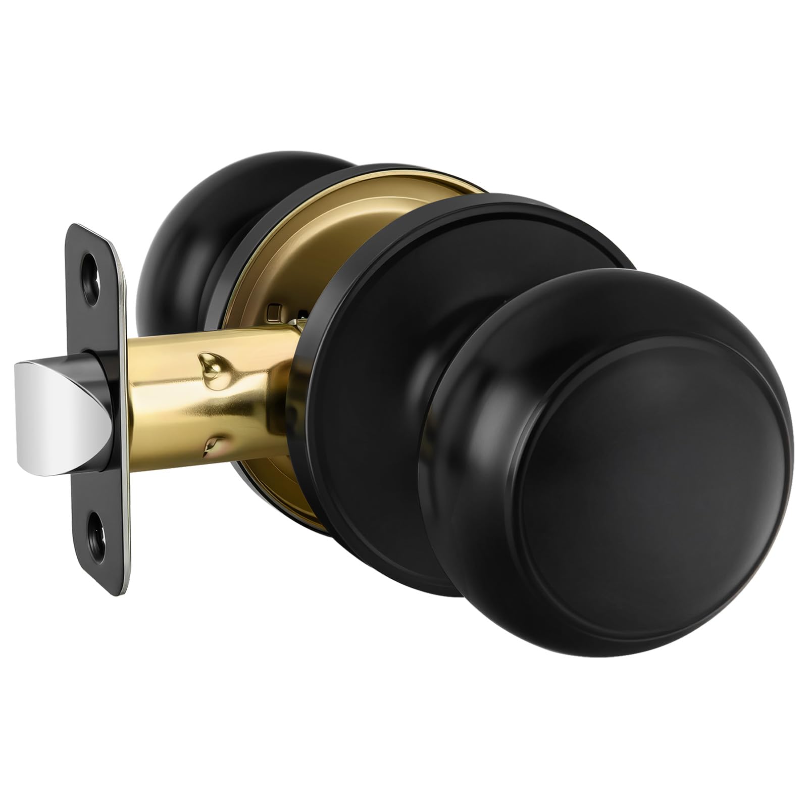 Haidms 6 Pack Matte Black Door Knobs Interior Privacy, Black Interior Door Knobs for Bedroom or Bathroom Classic Round Doorknobs Hardware — Amazon image 12