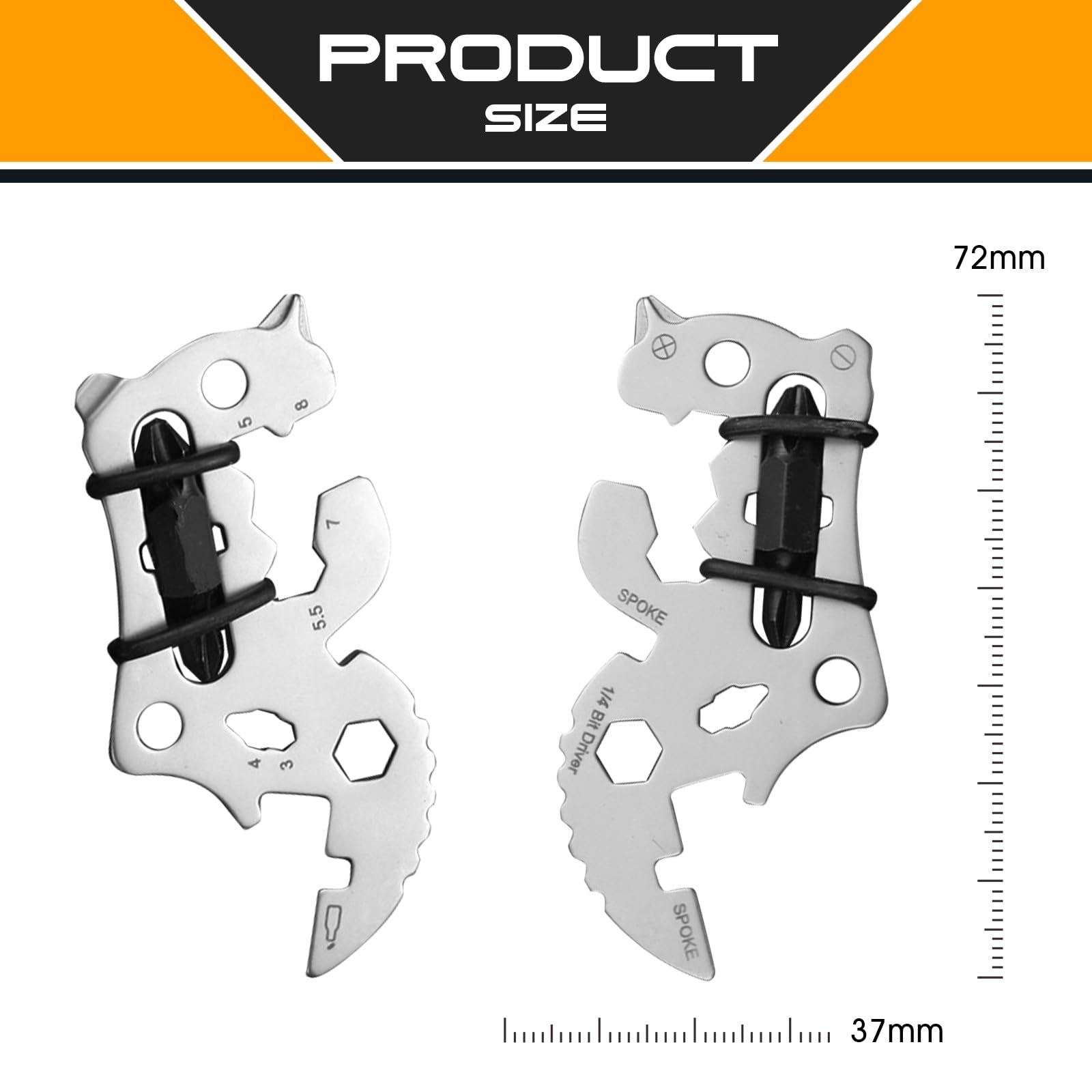 13-in-1 Keychain Multi-Tool With Bottle Opener & Screwdrivers - Pocket EDC Gadget For Men, Perfect Stocking Stuffer Gift