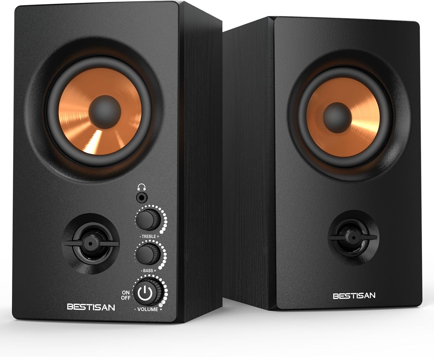 BESTISAN Active Bookshelf Speakers, 50W BT Home Speakers,...