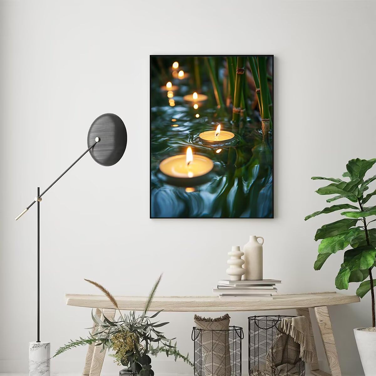 Dipingere con i Numeri Candela, Paint by Numbers Adulti Paesaggio, Fai da te Creativi Adulti Quadri da Dipingere Numerati Kit per Decorazione Della Parete di Casa, Regalo 100x135 cm Senza Cornice 79-P