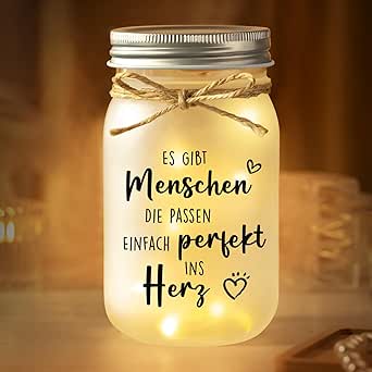 Juratar Geschenk für Freundin, Personalisierte Freundin Geschenk, Mason Jar Nachtlichter, Beste Freundin Geschenke, Freundinnen Geschenkideen, Liebes Geschenk für Sie Ihn